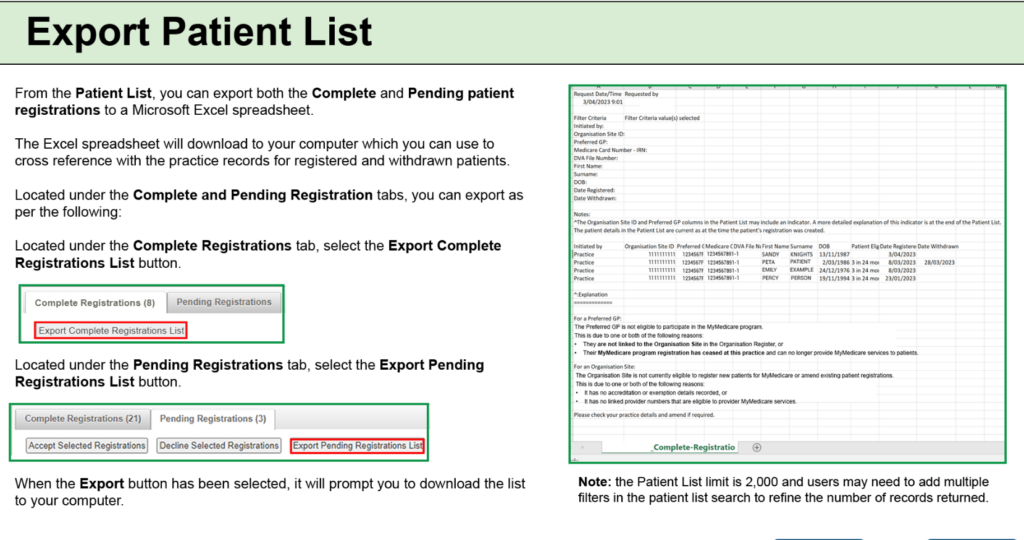Screenshot of web screen with information about MyMedicare