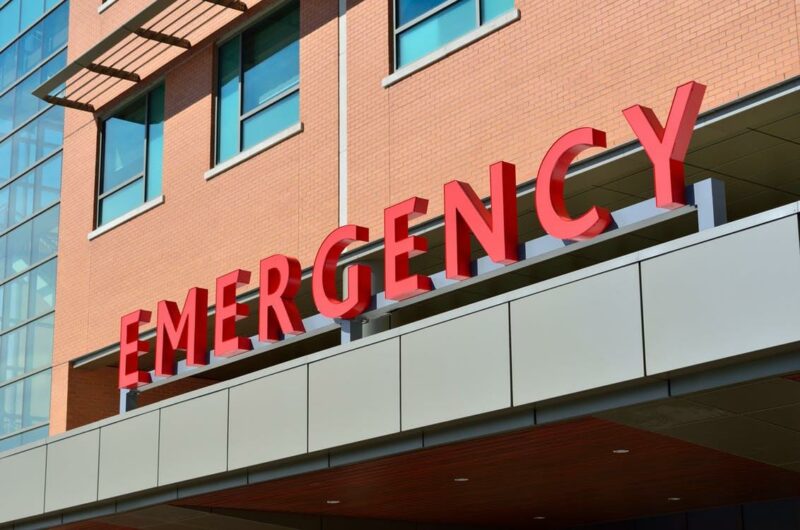 Image of the signage reading "emergency"