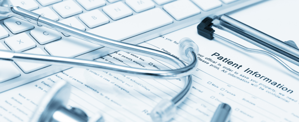 Stethoscope on a keyboard
