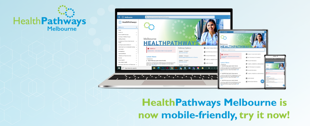 Graphic of a computer using healthpathways