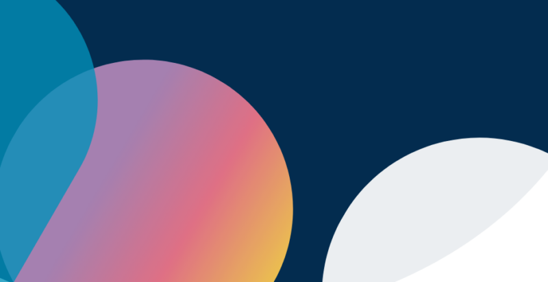 Graphic of coloured circles on navy blue